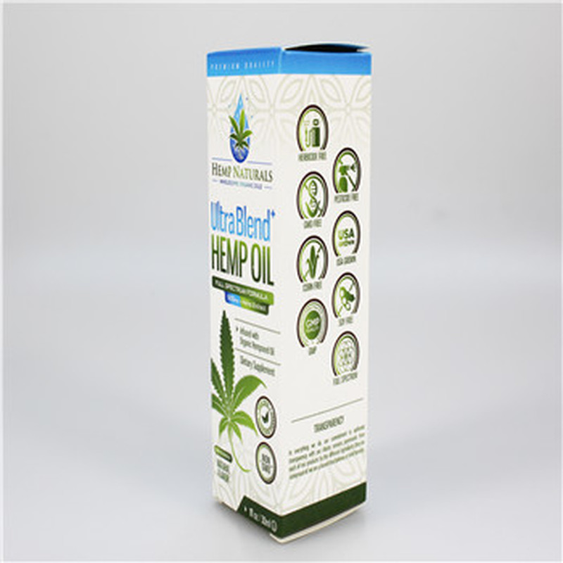 customized  logo  350gsm art paper packaging box for bottle hemp oil